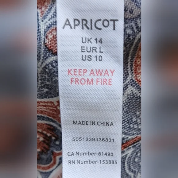 APRICOT Navy Floral Print Dress with Red and Cream Accents - Picture 11 of 12